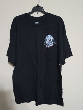 NWOT Mens Busch Light Black Short-Sleeve Graphic Tee Size 2XL